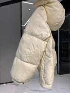 White and Red Puffer Jacket - Men's