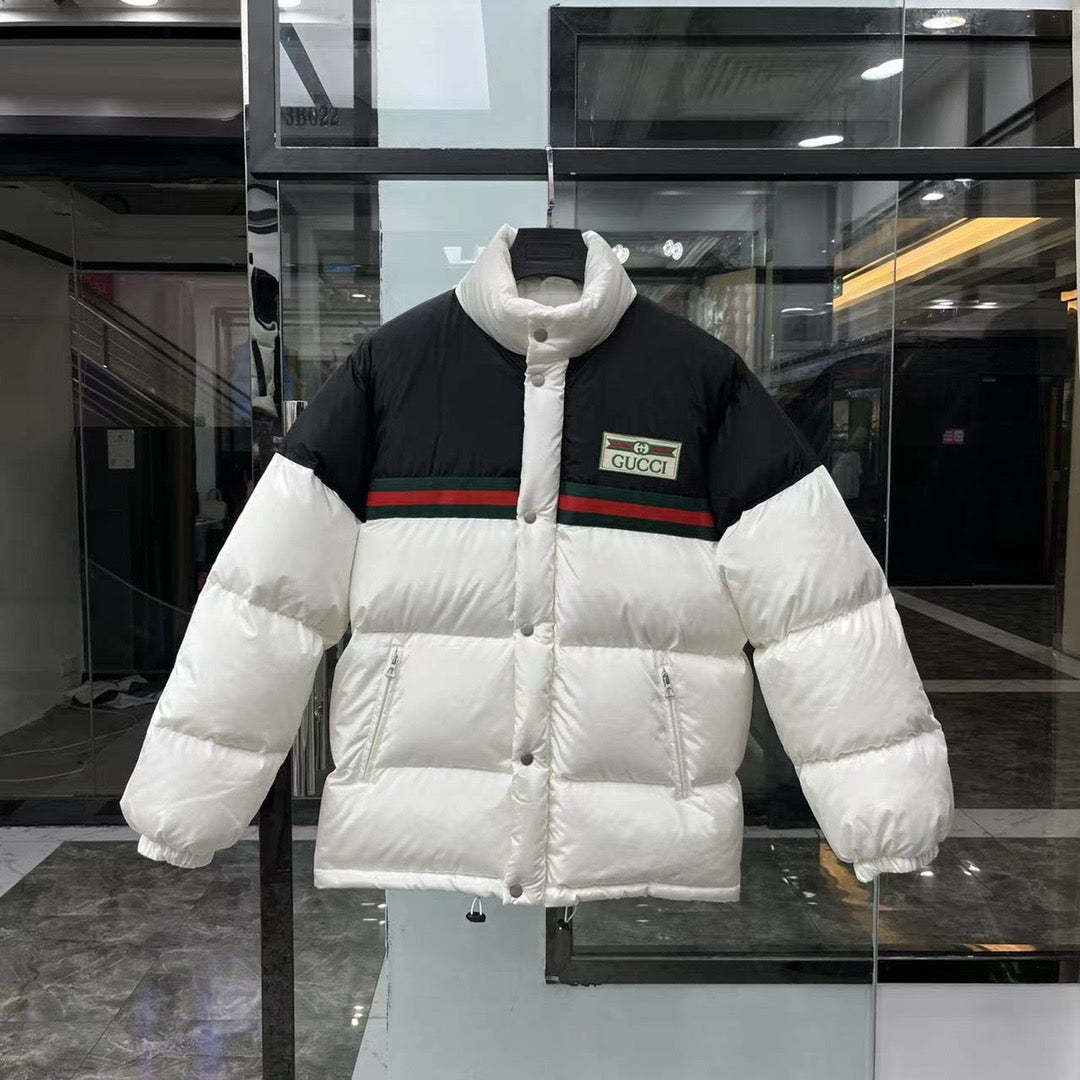 Black and White Puffer Jacket - Men's