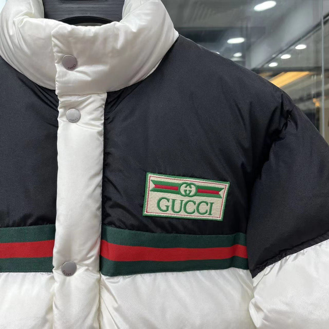 Black and White Puffer Jacket - Men's
