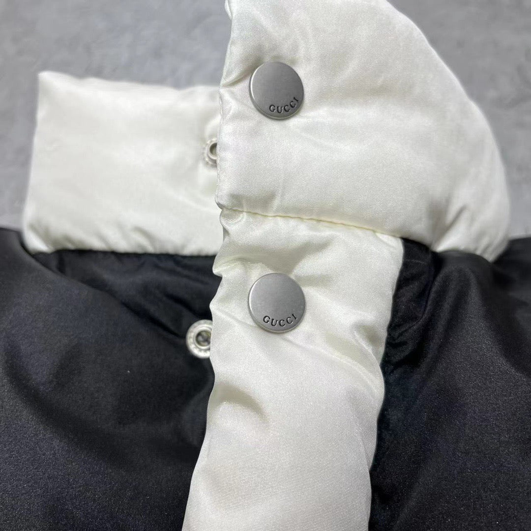 Black and White Puffer Jacket - Men's