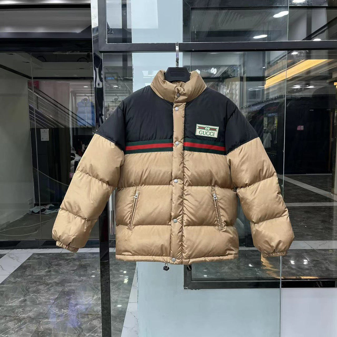 Black and White Puffer Jacket - Men's