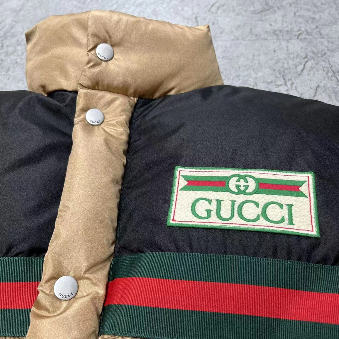 Black and White Puffer Jacket - Men's