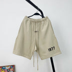 Black Cotton Numeral Print Shorts - Men's