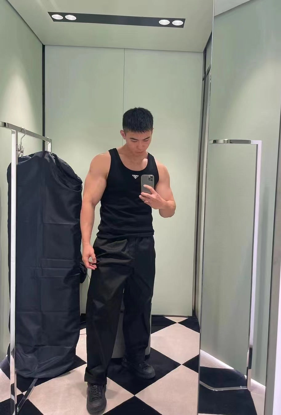 Black and White Tank Top - Men's