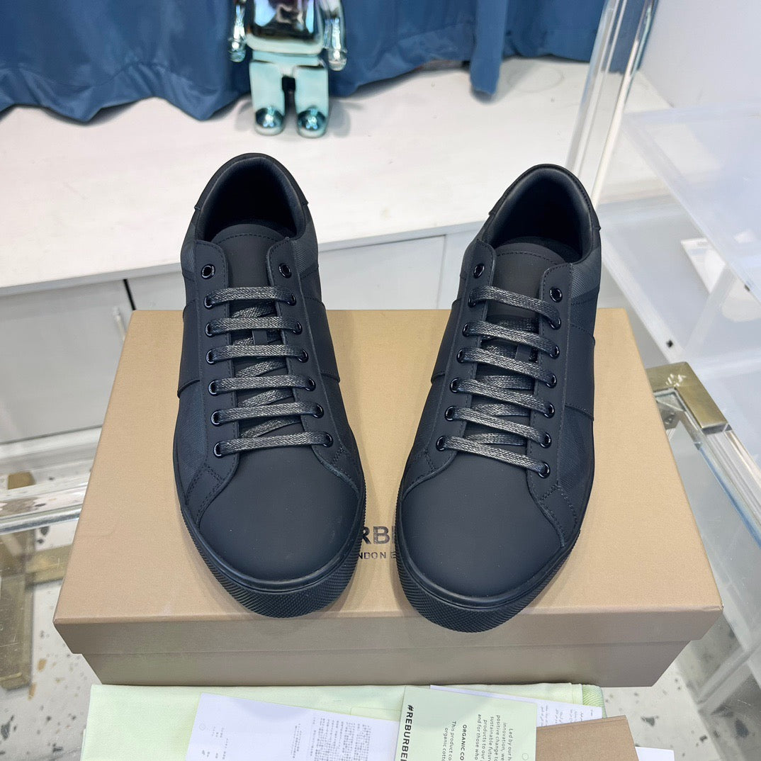 Black Leather Panelled Chunky - Men's