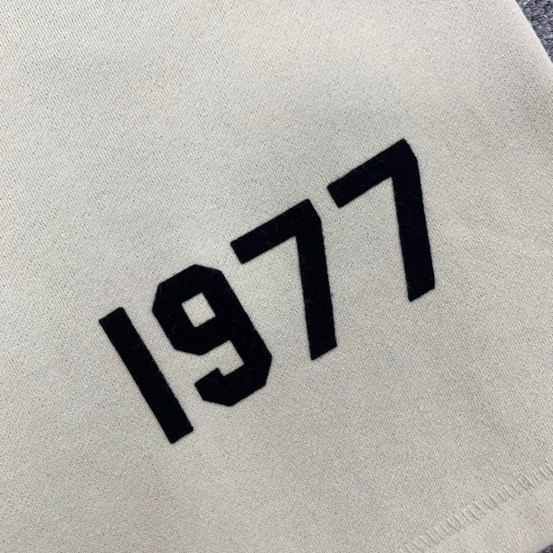 Cream Cotton Numeral Print Drawstring - Men's