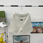Cream Cotton Numeral Print Drawstring - Men's