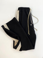 Black Cotton Side Stripe Straight - Men's