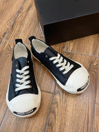Black Canvas Toe Cap Low-Top - Men's