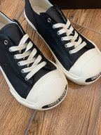 Black Canvas Toe Cap Low-Top - Men's