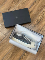 Black Canvas Toe Cap Low-Top - Men's