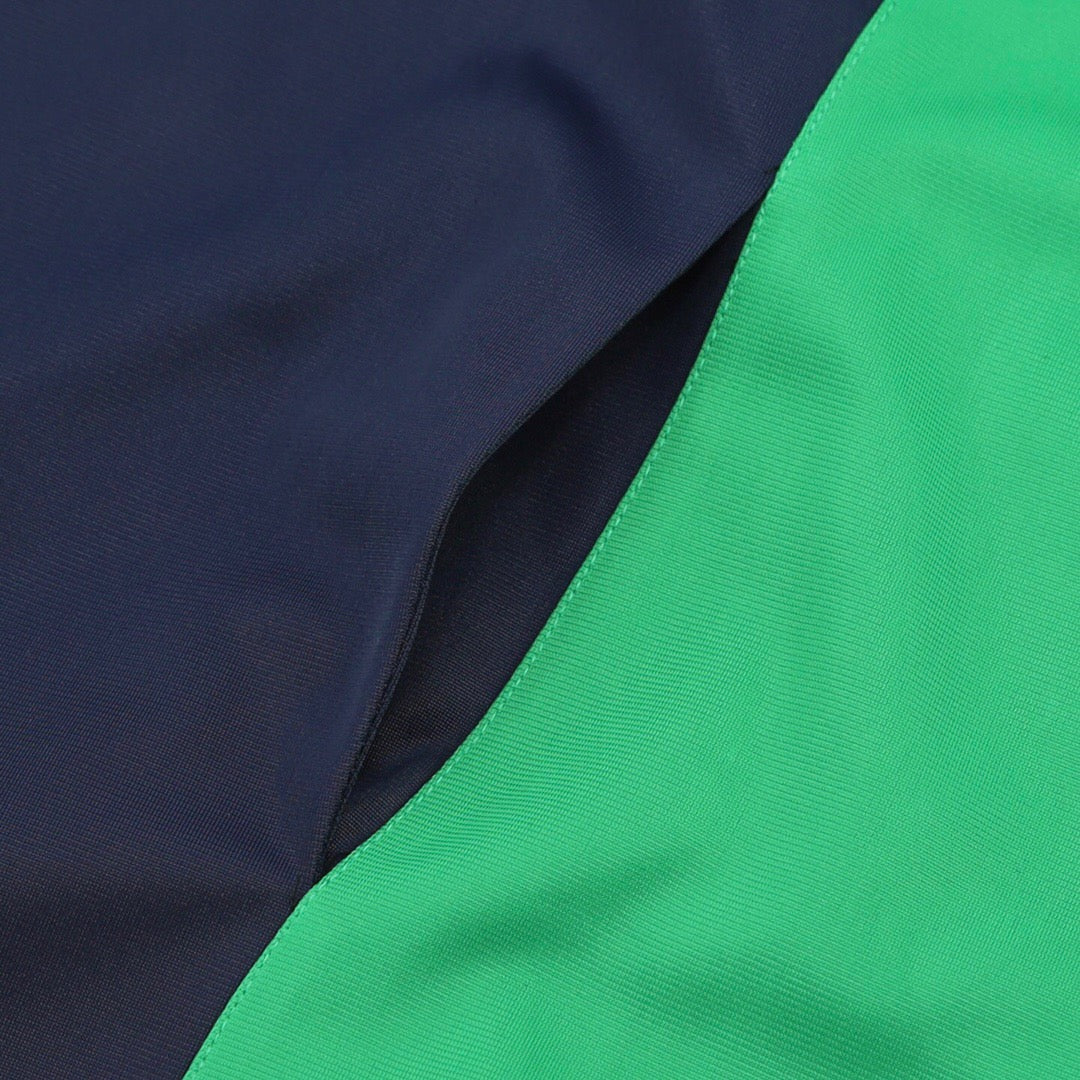 Navy Nylon Colourblock Track - Men's