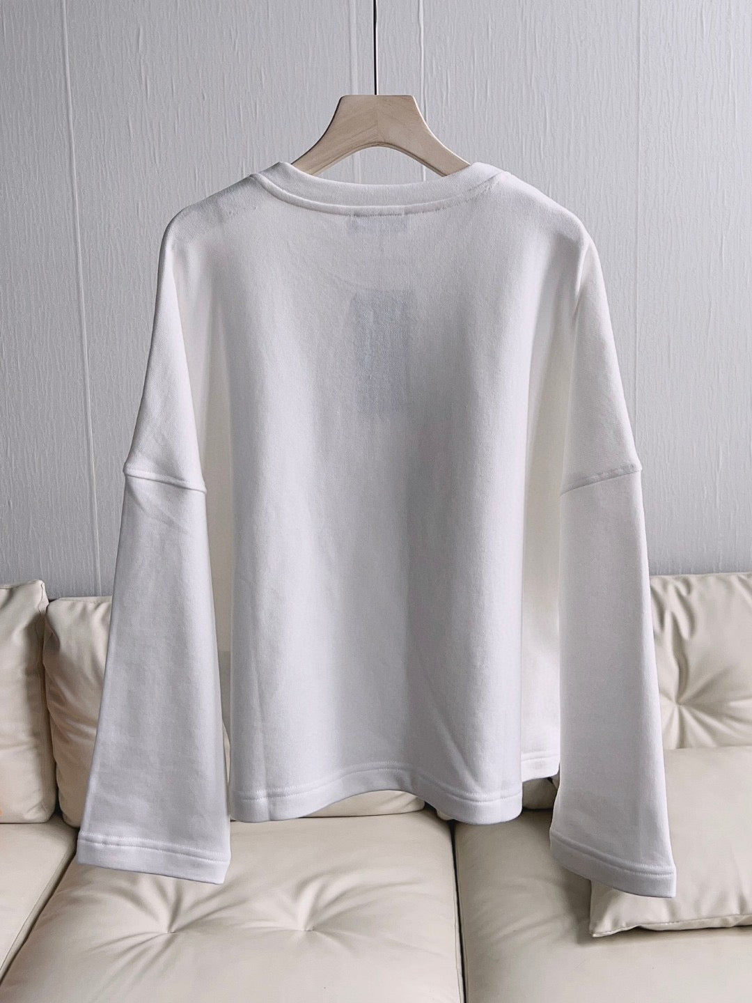 Grey Cotton Butterfly Graphic Crewneck - Women's