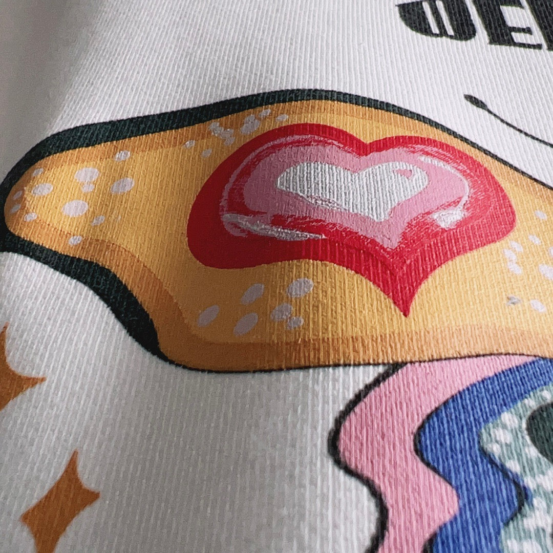 Grey Cotton Butterfly Graphic Crewneck - Women's