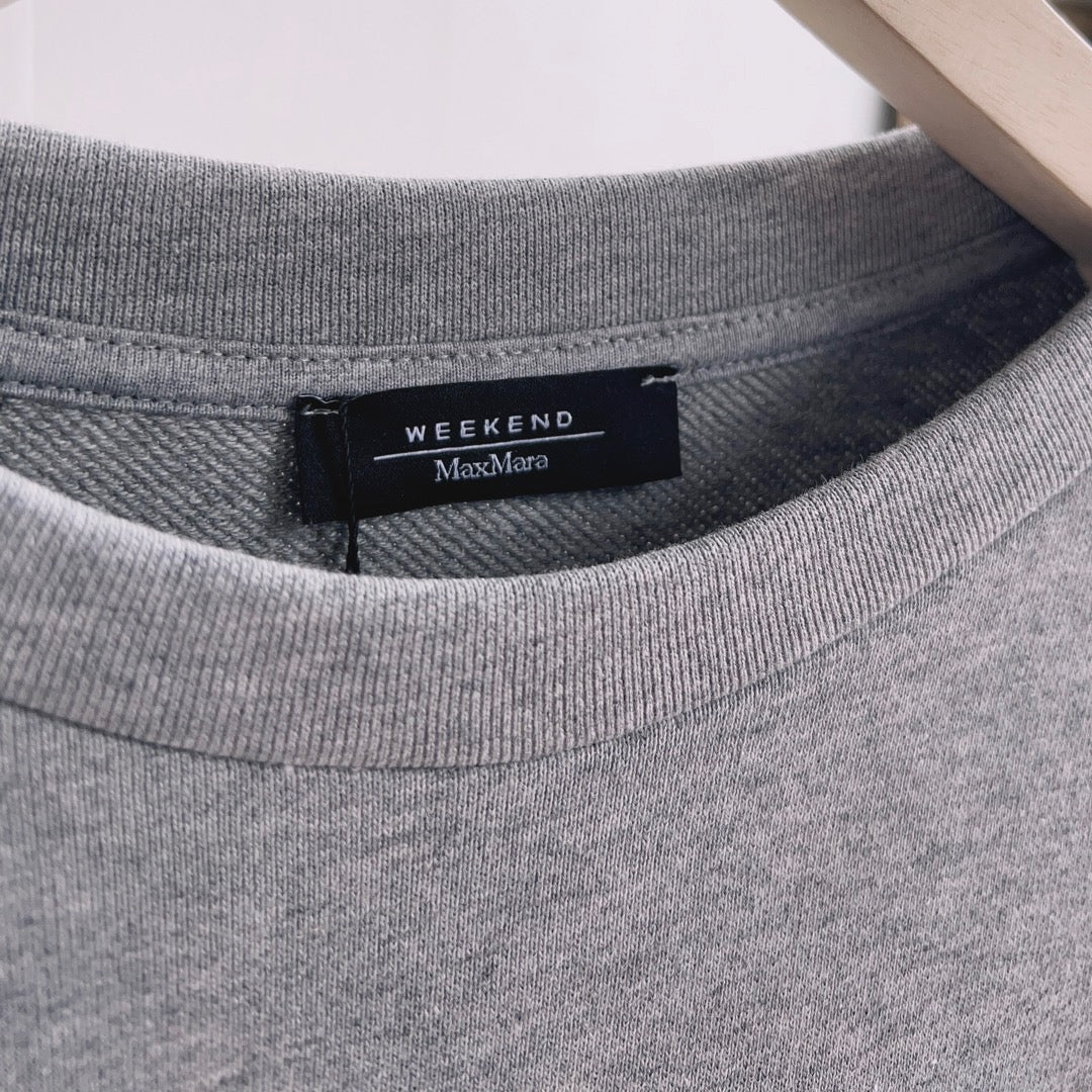 Grey Cotton Butterfly Graphic Crewneck - Women's