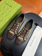 Beige Canvas Monogram Low-Top - Men's