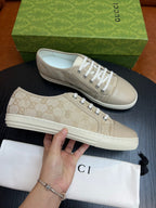 Beige Canvas Monogram Low-Top - Men's