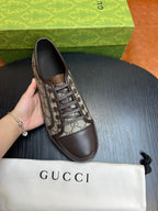 Beige Canvas Monogram Low-Top - Men's
