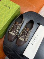 Beige Canvas Monogram Low-Top - Men's