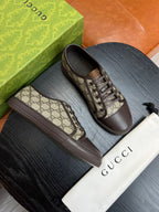 Beige Canvas Monogram Low-Top - Men's