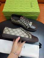 Beige Canvas Monogram Low-Top - Men's