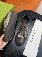 Beige Canvas Monogram Low-Top - Men's