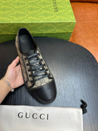 Beige Canvas Monogram Low-Top - Men's
