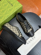 Beige Canvas Monogram Low-Top - Men's