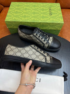 Beige Canvas Monogram Low-Top - Men's