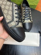 Beige Canvas Monogram Low-Top - Men's