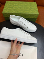 Brown Leather Plain Low-Top - Men's