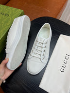 Brown Leather Plain Low-Top - Men's