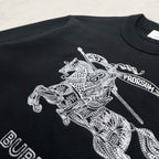 Black Cotton Embroidered Crewneck - Men's