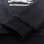 Black Cotton Embroidered Crewneck - Men's