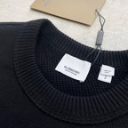 Black Cotton Embroidered Crewneck - Men's