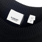 Black Cotton Embroidered Crewneck - Men's