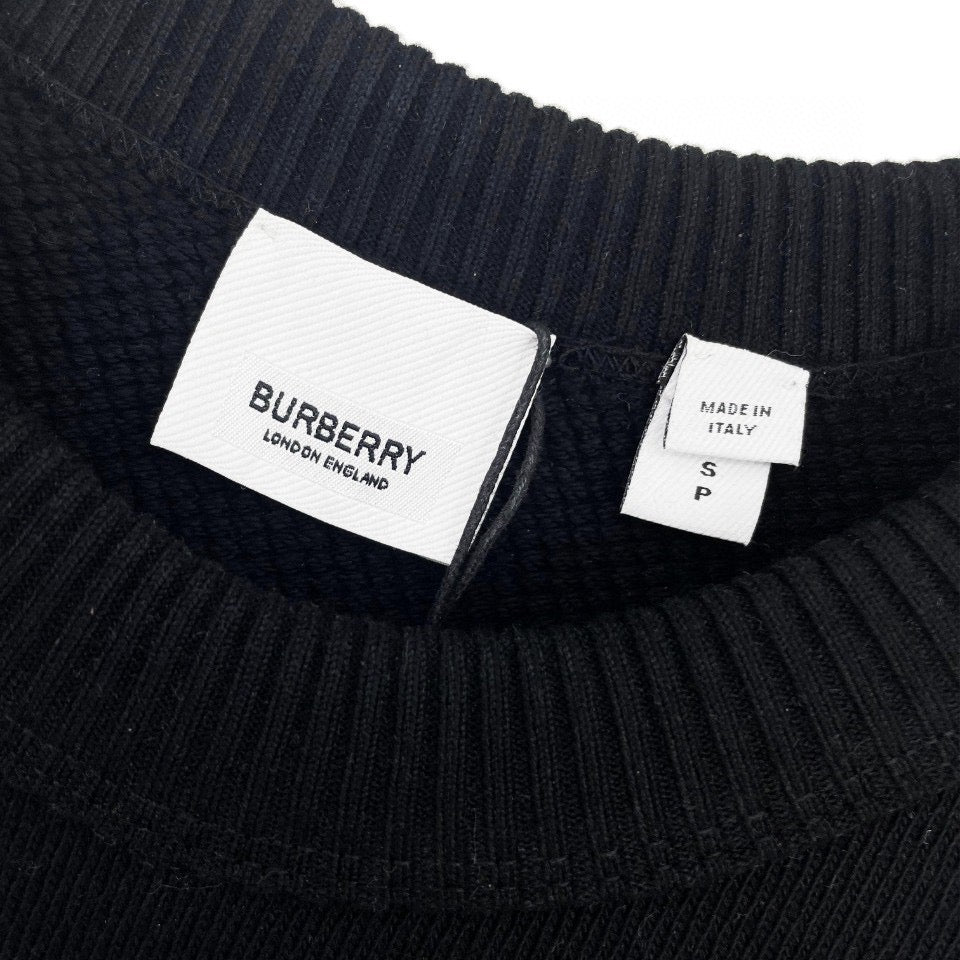Black Cotton Embroidered Crewneck - Men's