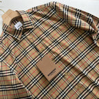 Beige Cotton Classic Check Long-Sleeve - Men's