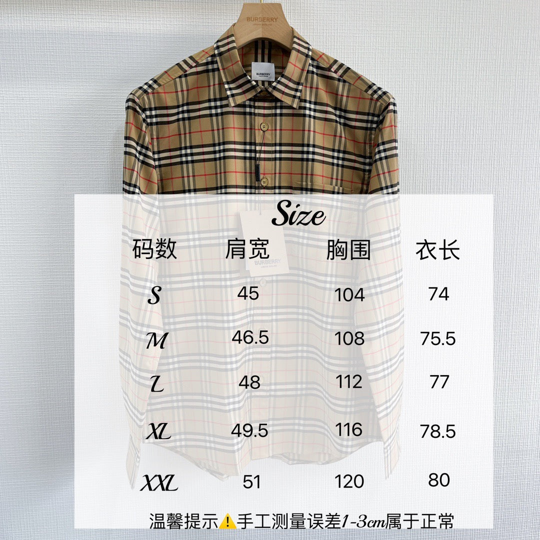 Beige Cotton Classic Check Long-Sleeve - Men's