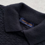 Black Knit Textured Long-Sleeve - Men's