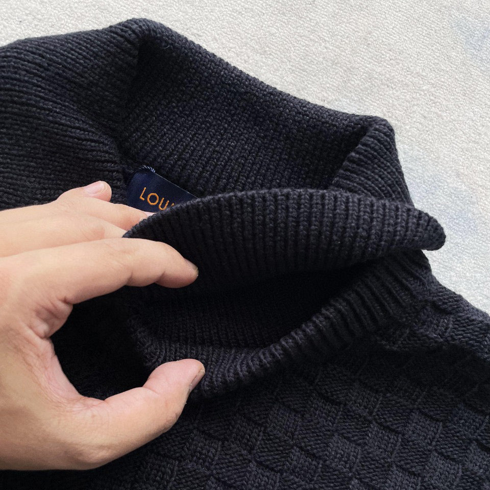 Black Knit Textured Long-Sleeve - Men's