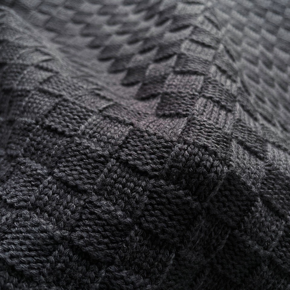 Black Knit Textured Long-Sleeve - Men's
