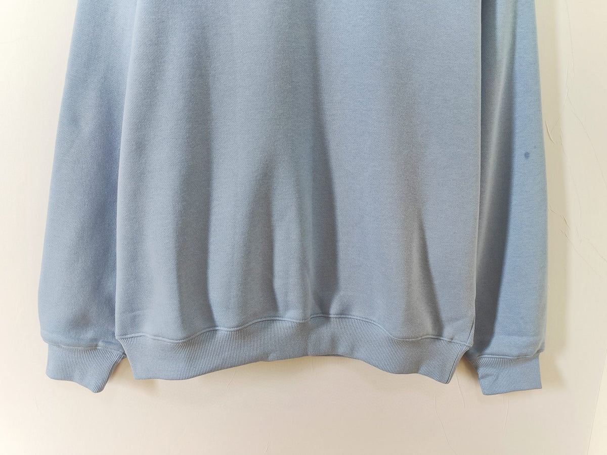 Blue Cotton Logo Crewneck - Men's
