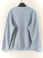 Blue Cotton Logo Crewneck - Men's