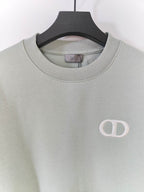 Blue Cotton Logo Crewneck - Men's