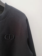 Blue Cotton Logo Crewneck - Men's