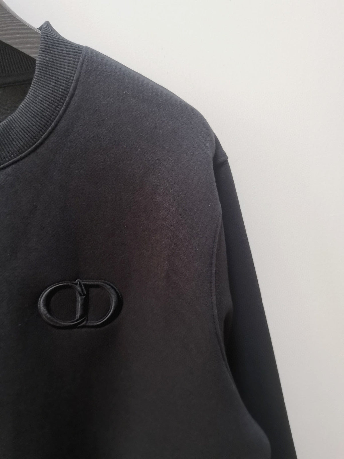 Blue Cotton Logo Crewneck - Men's