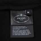 Black Cotton Triangle Logo Crewneck - Men's