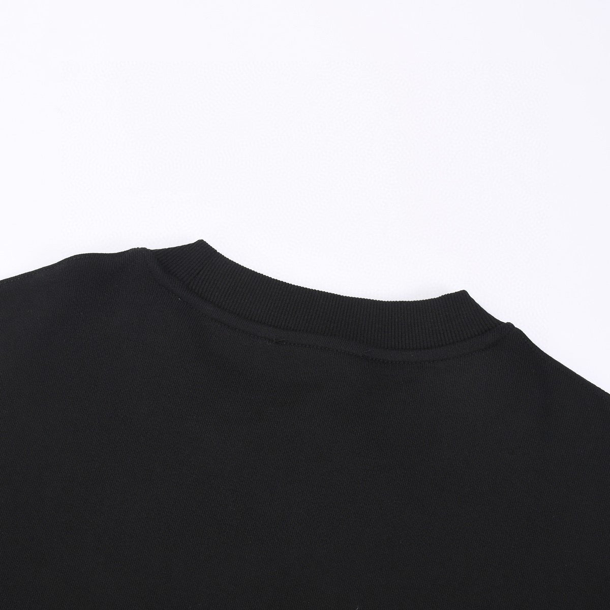 Black Cotton Triangle Logo Crewneck - Men's
