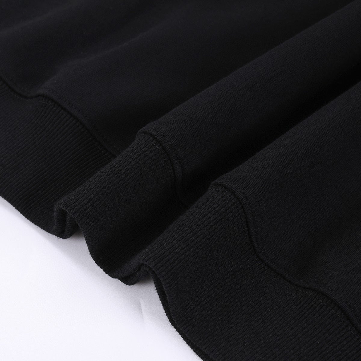 Black Cotton Triangle Logo Crewneck - Men's